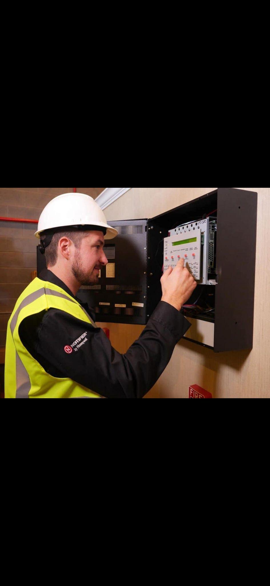 Notifier fire alarm panel commissioning by engineer