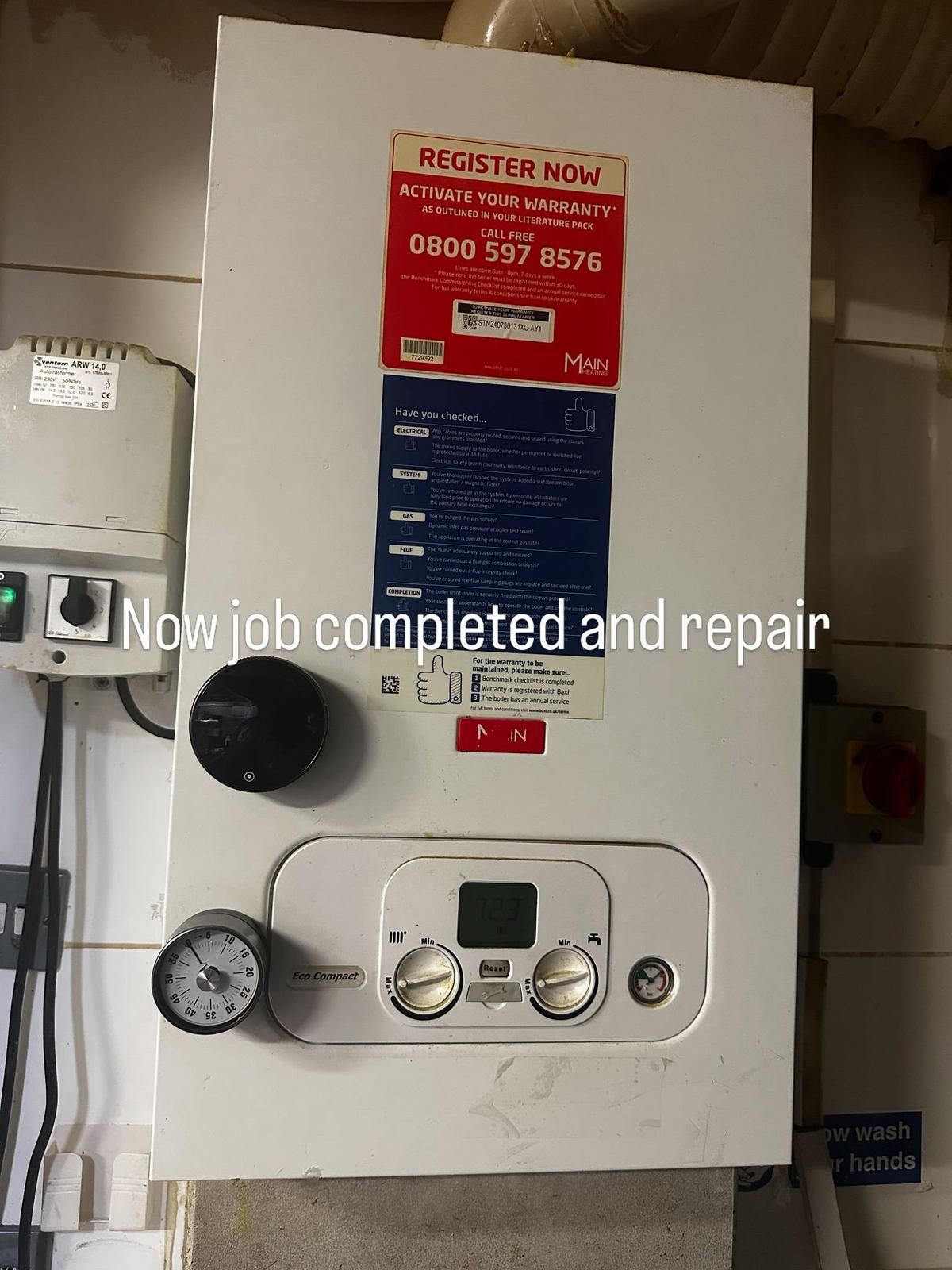 Main Eco Compact boiler repair and service completed